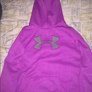 Pink and grey under armour sweatshirt